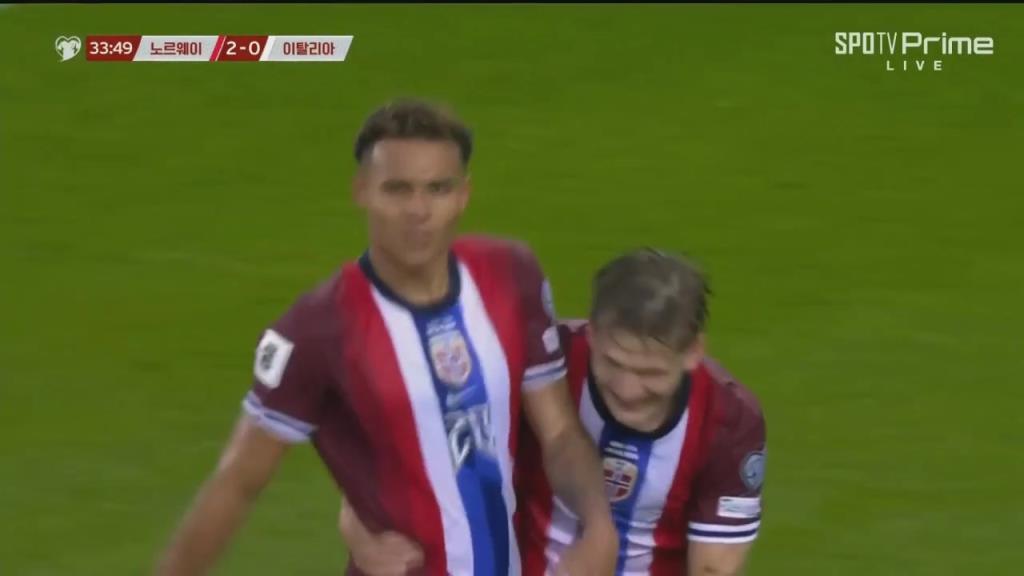 意大利0-2落后挪威！努薩1V2一條龍打爆意大利防線破門！