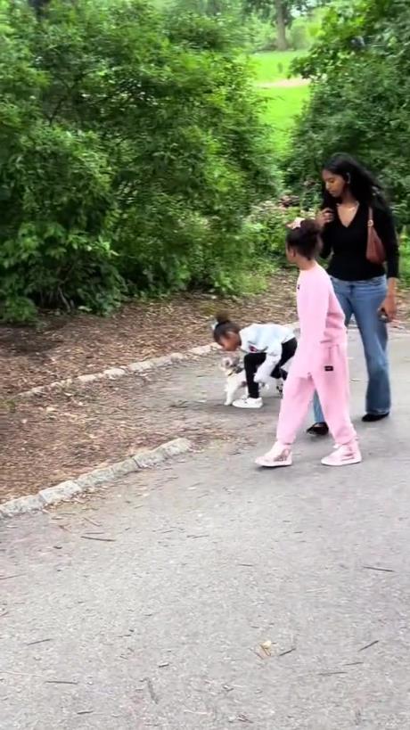 粉絲在紐約的一個公園偶遇布萊恩特一家～